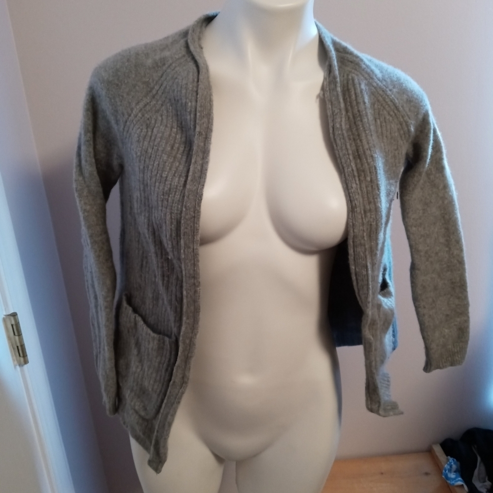 J. Crew gray wool-like long sleeve cardigan - Picture 2 of 4
